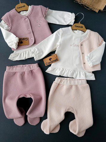 Костюм з капітону жилет+кофтинка+повзунки, серія Mini Girl Caramell