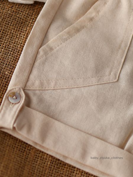Костюм муслінова сорочка + бавовняні шорти, серія New Linen Caramell