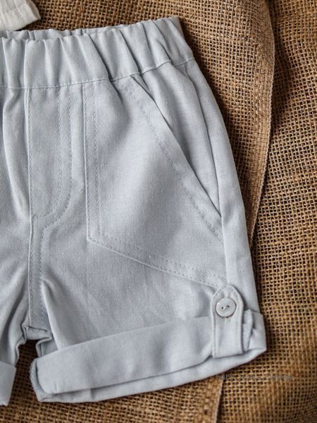 Костюм муслінова сорочка + бавовняні шорти, серія New Linen Caramell