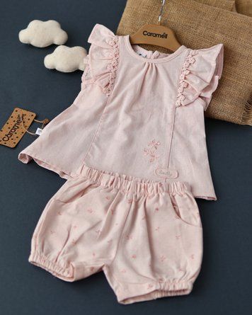 Бавовняний костюм блуза + шортики, серія Mini Lady Caramell