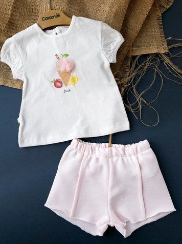 Бавовняний костюм футболочка + шорти, серія Summer Wear Caramell