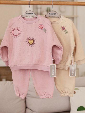 Теплий костюм на флісі для дівчат, серія Trend Girl Caramell